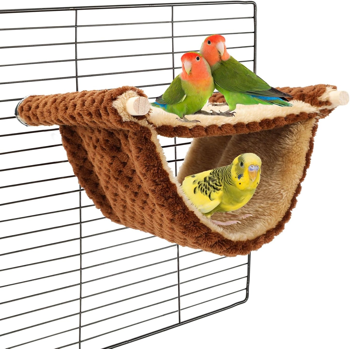 BWOGUE Winter Warm Bird Nest Bed Hanging Hammock Snuggle Hut Parrot House Tent Toy Bird Cage Perch for Parakeet Budgies Cockatiels Lovebird Cockatoo Finch Hamster Chinchilla Guinea Pig(Medium, Grey)