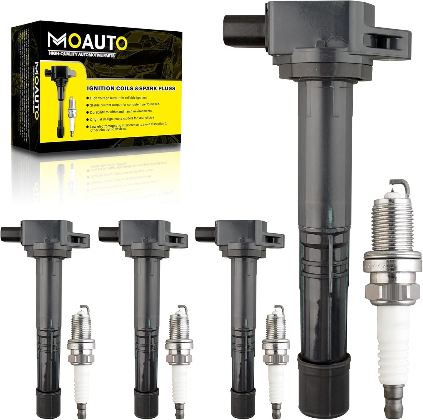 Set of 6 Ignition Coils Pack UF750 12138643360 & 6 PCS Iridium Spark Plugs Compatible with BMW 340i GT 540i X3 740i 640i xDrive M240i X4 Mini Cooper Clubman - 1.5L 3.0L L3 L6