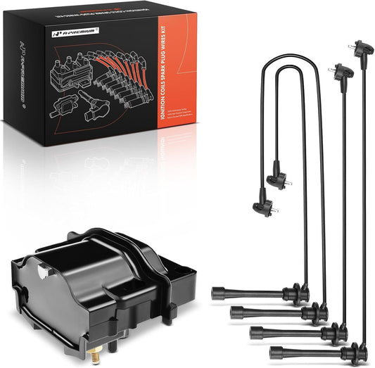 A-Premium 1 Ignition Coils with 4 Wire Compatible with Toyota Tacoma 1995-1996 2.4L 2.7L, Tacoma 1997 2.4L, 4Runner 1996 2.7L, T100 1994-1997 2.7L