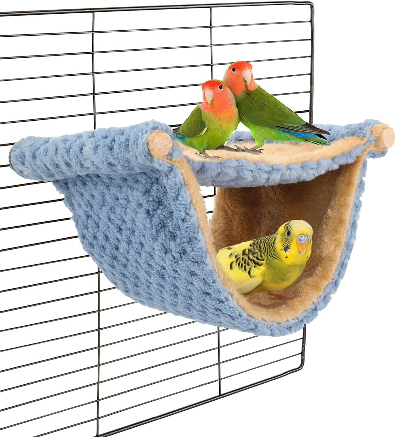 BWOGUE Winter Warm Bird Nest Bed Hanging Hammock Snuggle Hut Parrot House Tent Toy Bird Cage Perch for Parakeet Budgies Cockatiels Lovebird Cockatoo Finch Hamster Chinchilla Guinea Pig(Medium, Grey)