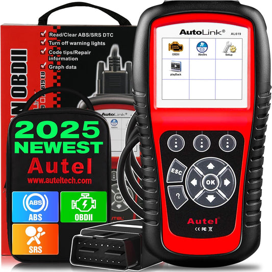 Autel AutoLink AL619 OBD2 Scanner | 2025 ABS/SRS/CAN Diagnostic Tool | Read/Erase Codes, Check Engine Light, OBDII Live Data & DTC Library | Upgrade for AL519, ML519, ML619 (Vehicle-Specific)