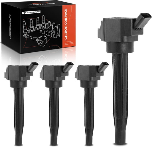 A-Premium Engine Ignition Coil Pack Compatible with Hyundai Elantra Sonata 2020-2022, Santa Fe 2021-2022, Tucson 2022, Kona 2021-2022, Kona N 2022, 1.6L 2.0L, 4-PC Set