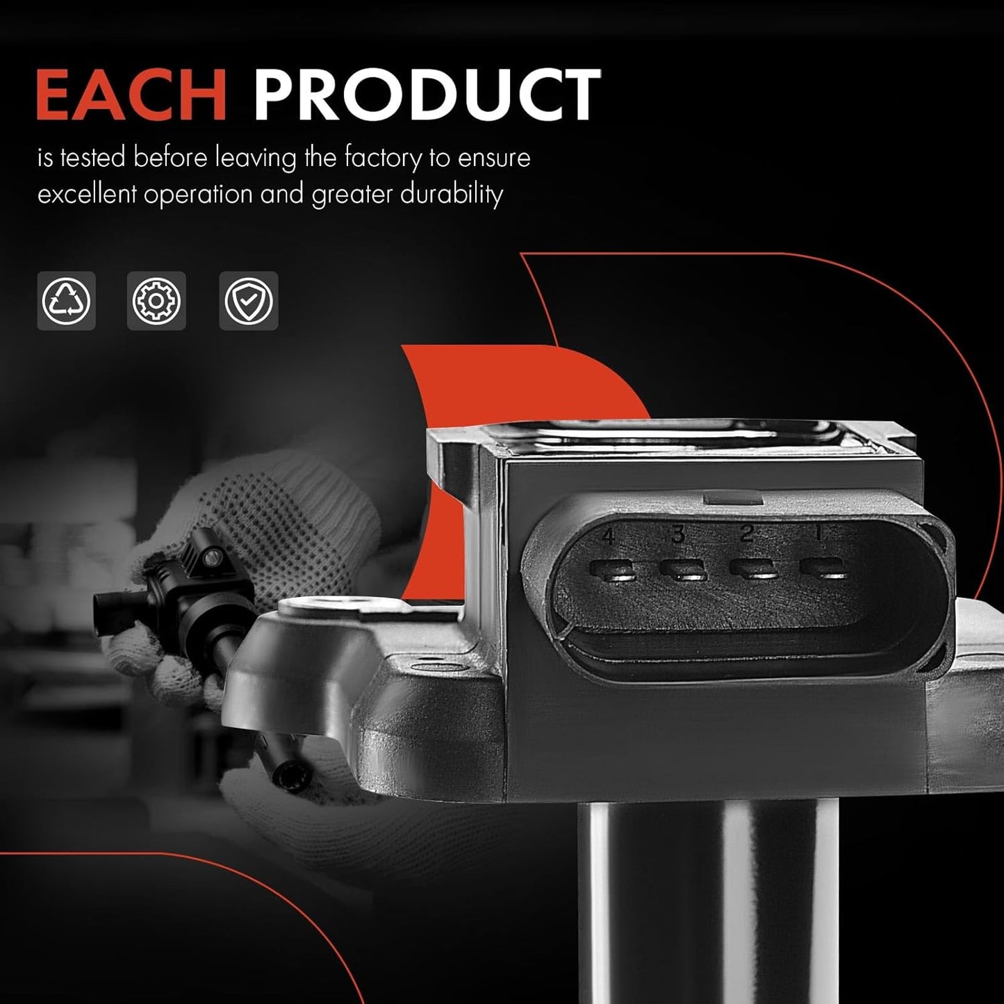 A-Premium Engine Ignition Coil Pack Compatible with Audi A6 A8 Quattro RS6 S6 S8 TT Quattro & Volkswagen Jetta, Passat, Golf, Beetle, Sharan, Replace# 06B905115B, 06B905115E, UF-274, 4-PC Set