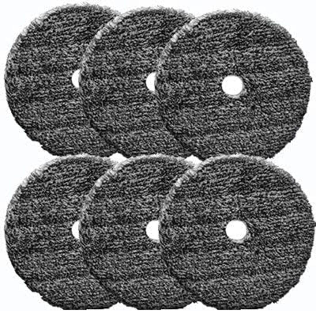 URO-Fiber Microfiber Pad for Car Compounding, Cutting, Buffing, Waxing, and Polishing - Compatible with Long-Throw, High-Action, Dual-Action, and Random Orbital Polisher - 6 in (6 Pads)
