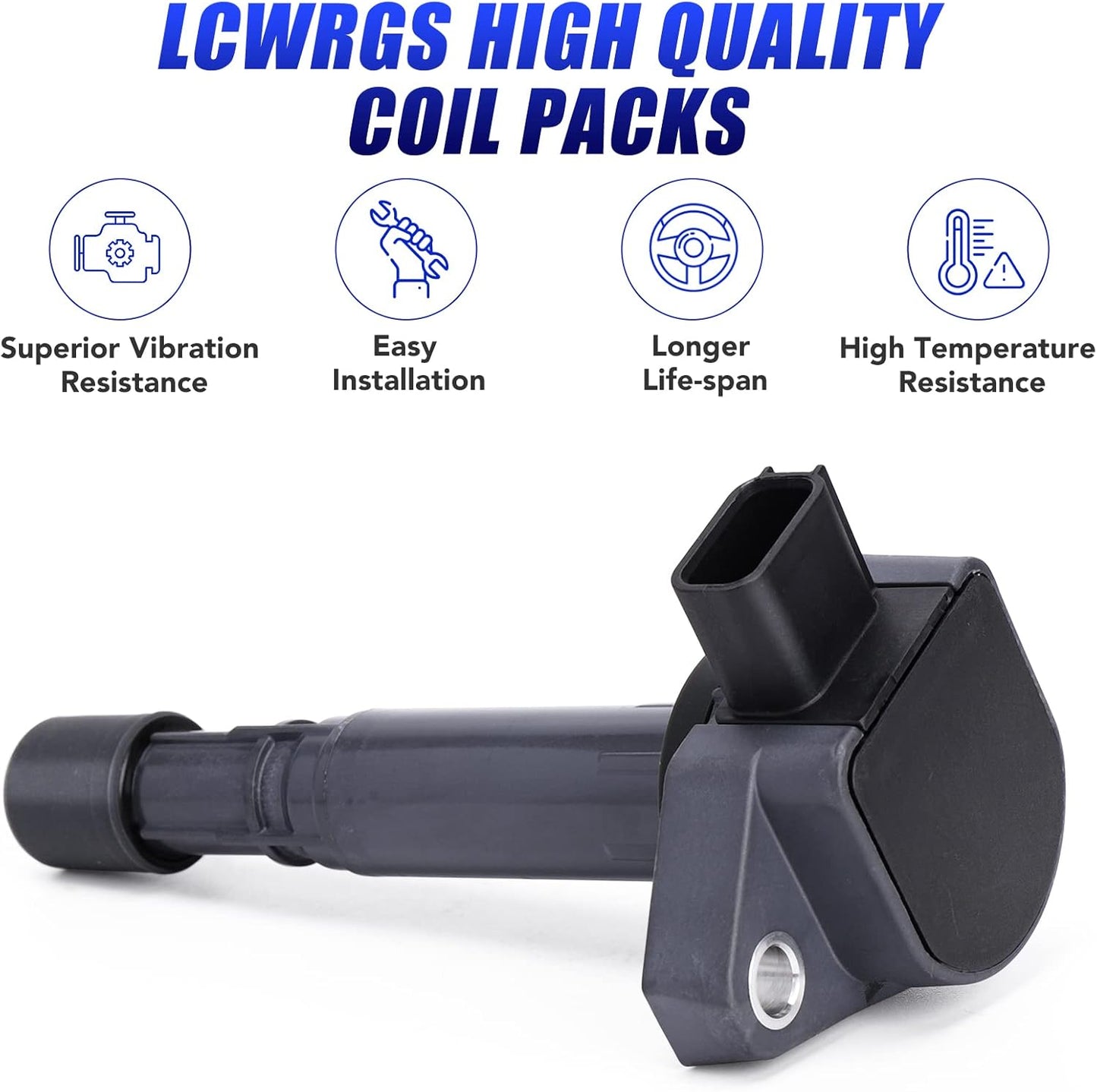 Set of 4 Ignition Coil Pack and Spark Plugs Fits for 1.7L L4 2001 2002 2003 2004 2005 Honda Civic 1.7 Replaces UF400 C1460