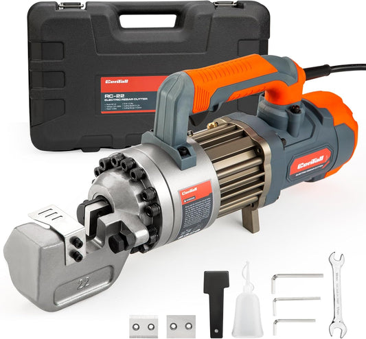 7/8" Electric Hydraulic Rebar Cutter 2-2.5s Cutting Speed Portable Rebar Cutter Cutting Rebar 4-22mm #7 1150w 120v/60hz (RC22)