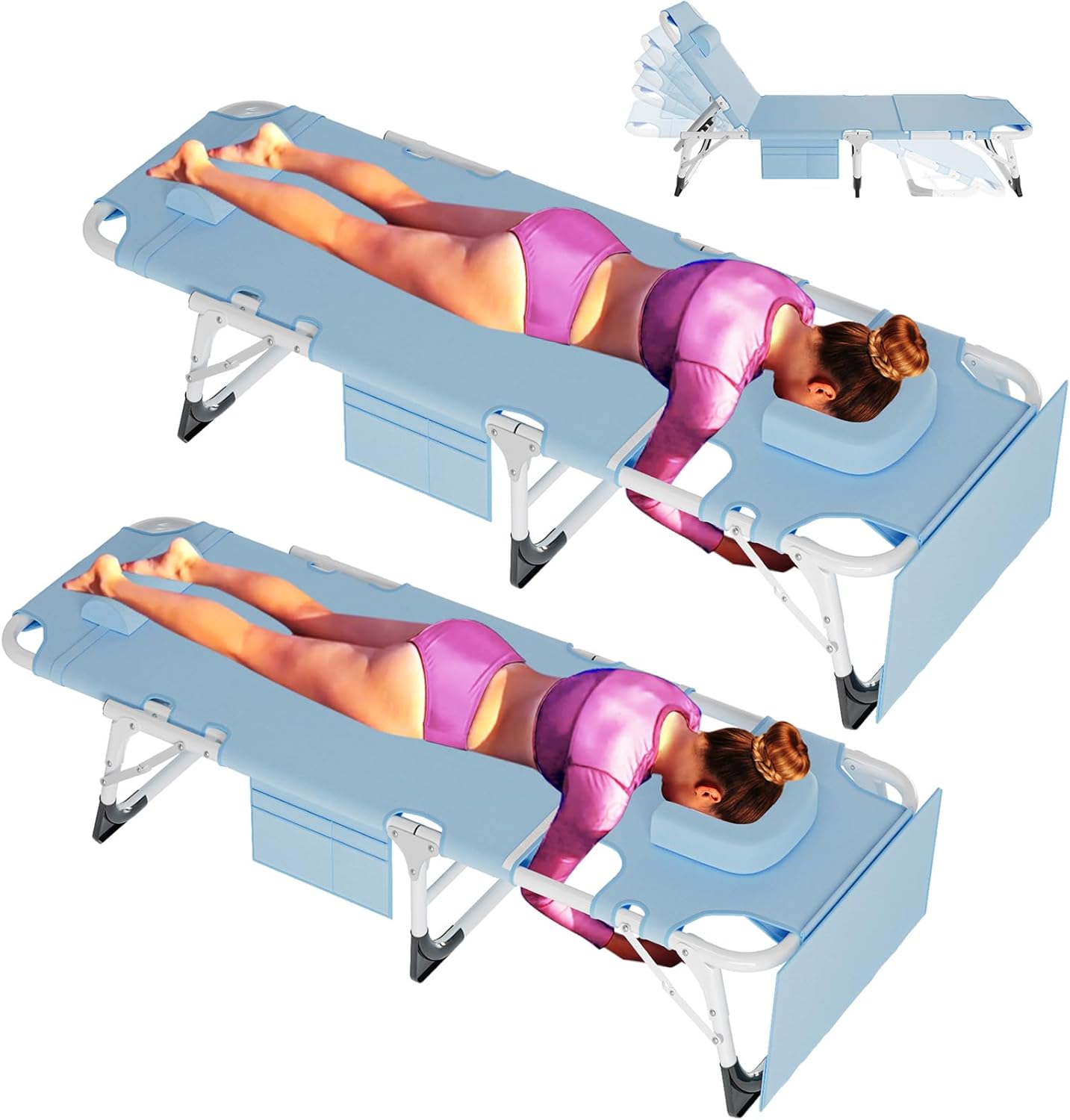ABORON Chaise Lounge Chair,5 Positions Padded Outdoor Tanning Chair,Heavy Duty Portable Lounge Chair for Outdoor Sunbathing Patio Pool Lawn Deck Poolside,Support up to 440 Lbs