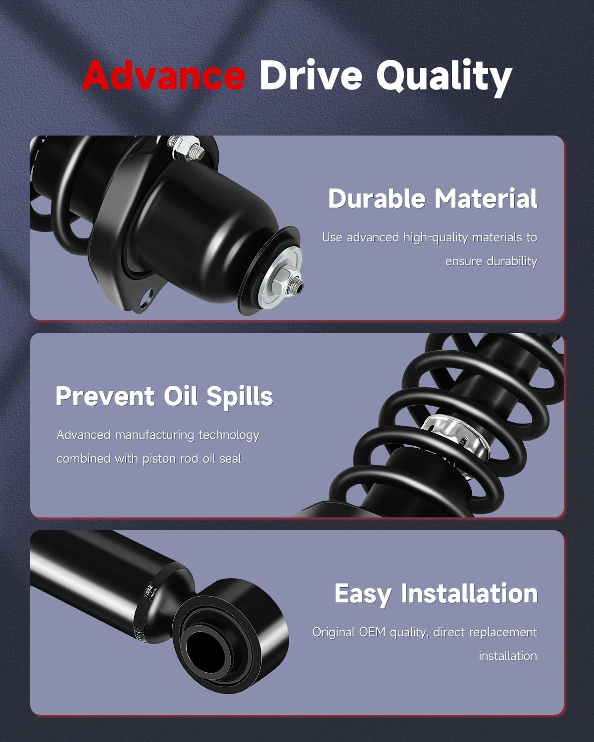 cciyu Struts Spring Assembly for 2014-2019 Toyota Corolla, Rear Struts, 172991L 172991R