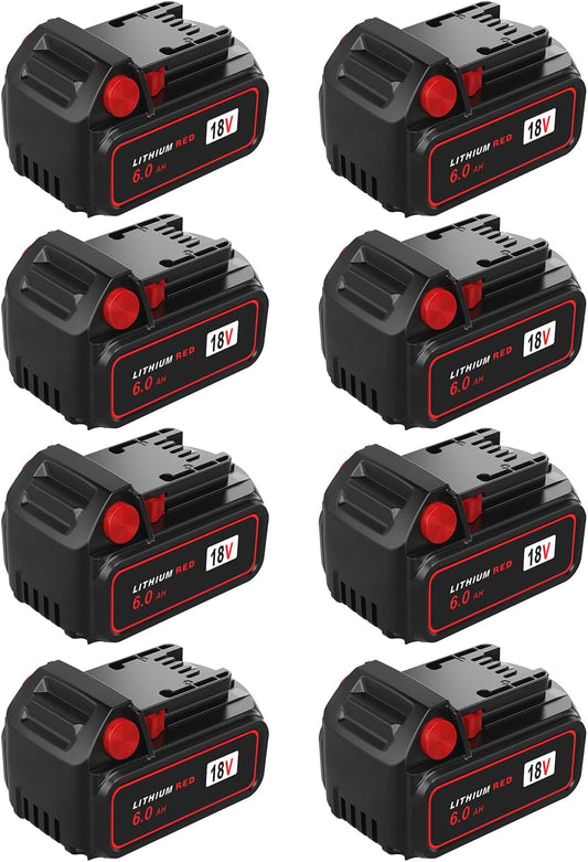 8 Pack 18V Replacement Battery for Milwaukee M18 Battery 6.0Ah, Compatible with 48-11-1850, 48-11-1840, 48-11-1860, and More Cordless Power Tools