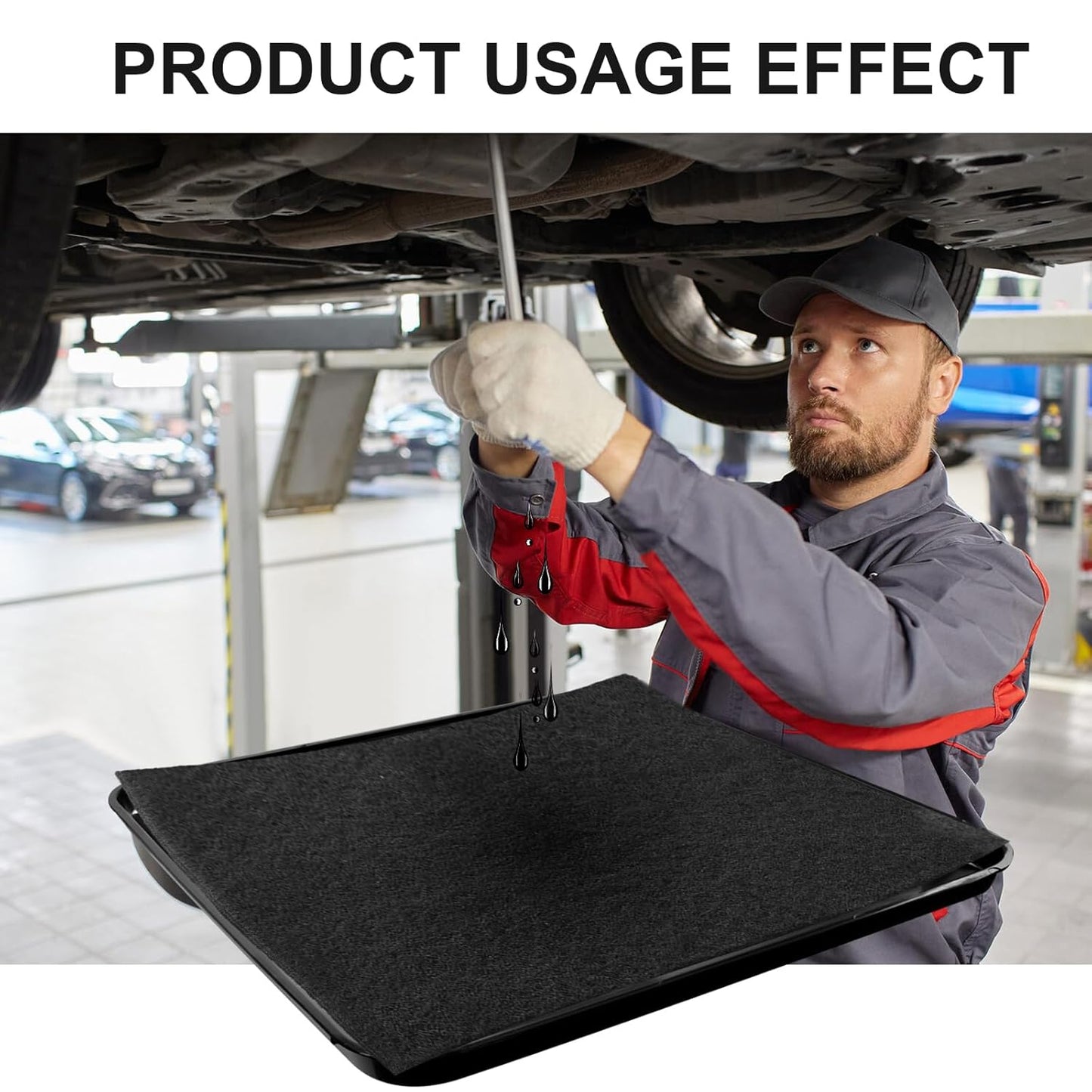 17892 Transmission Drain Pan for Lisle and 4 Pcs 22'' Oil Drain Splash Pad, 87031 87032 Large Transmission Fluid Pan Oil Drain Pan Suitable for Lisle Under Car and Most Transmission Drain Funnel
