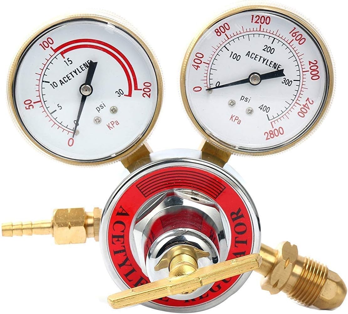 2 Piece Dual Welding Gas Gauges Oxygen (CGA-540) and Acetylene (CGA-510) Regulators Combo