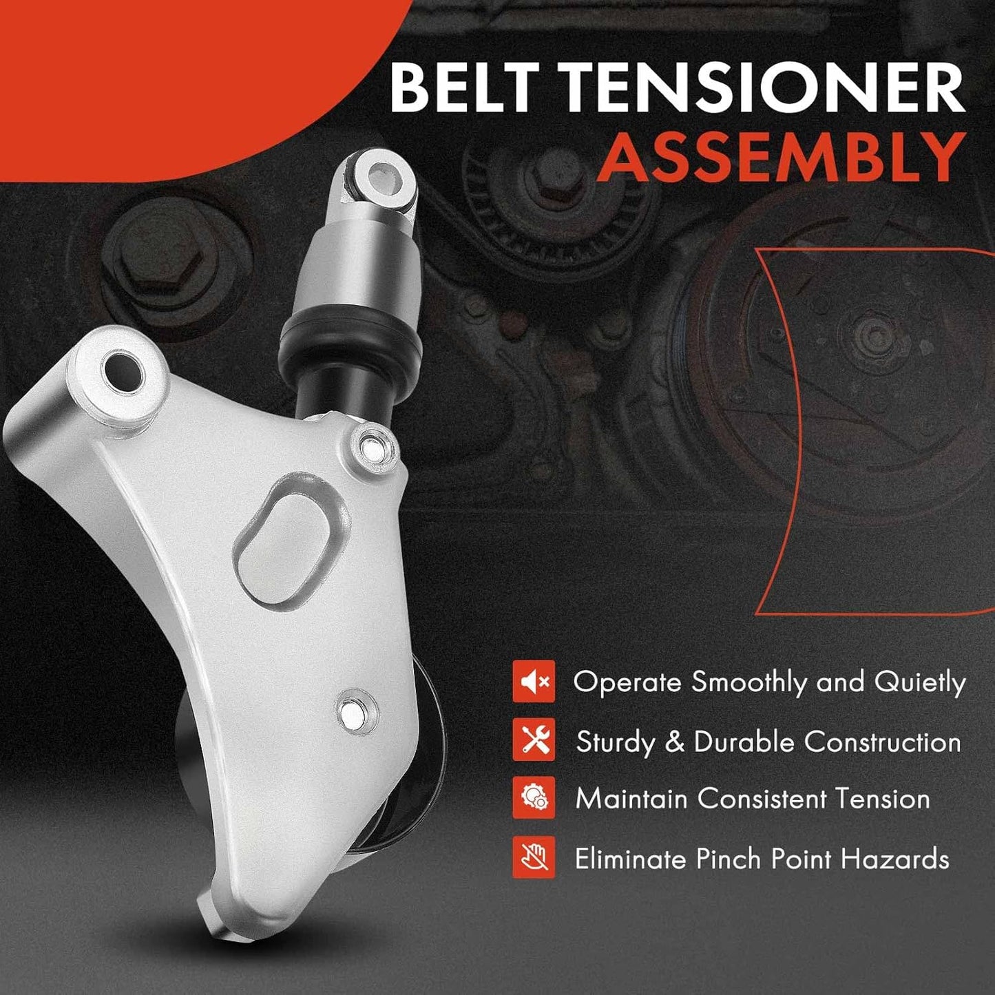 A-Premium Belt Tensioner Assembly with Pulley Compatible with Toyota RAV4 2001-2005, Solara, Camry 2002-2006, Highlander 2001-2007 & Scion tC 2005-2010, Replace# 166200W110, 1662028010