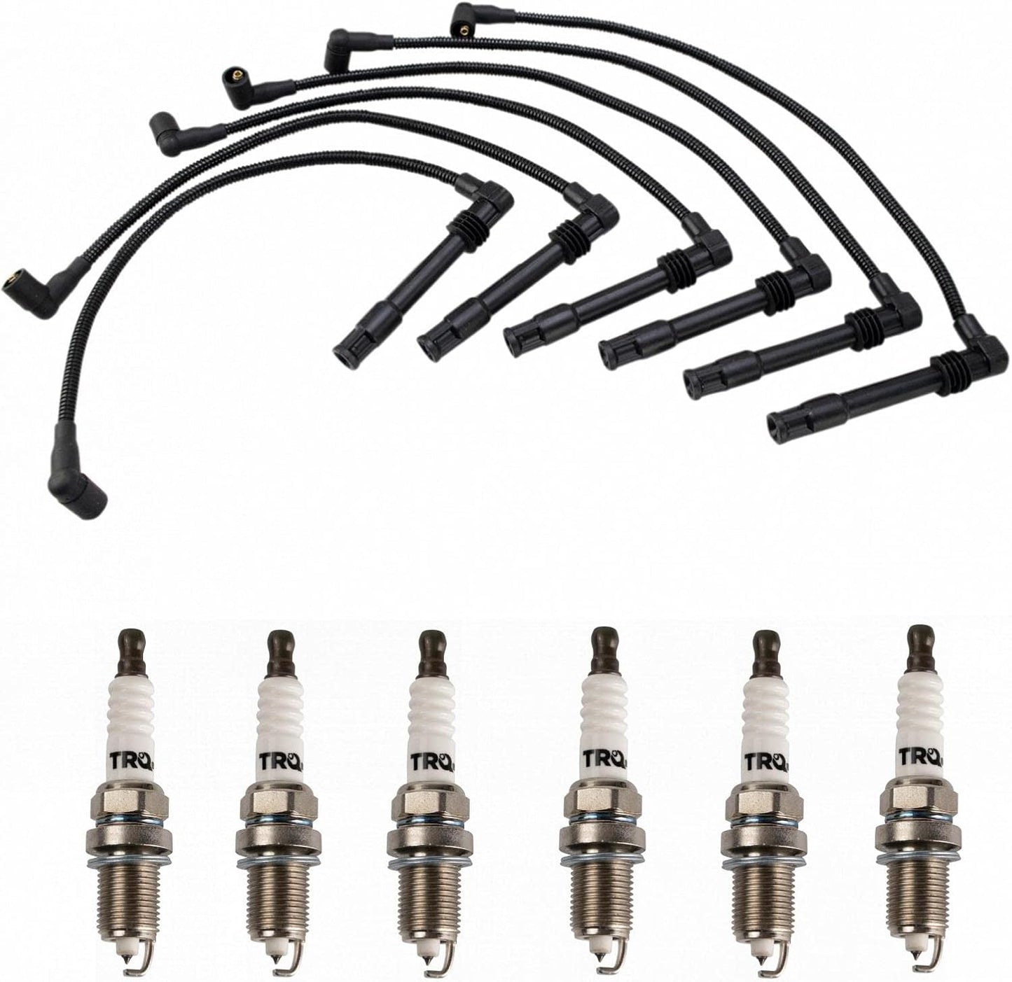 TRQ Ignition Kit Spark Plugs Wire Set Compatible with 2011-2019 Ford Fiesta