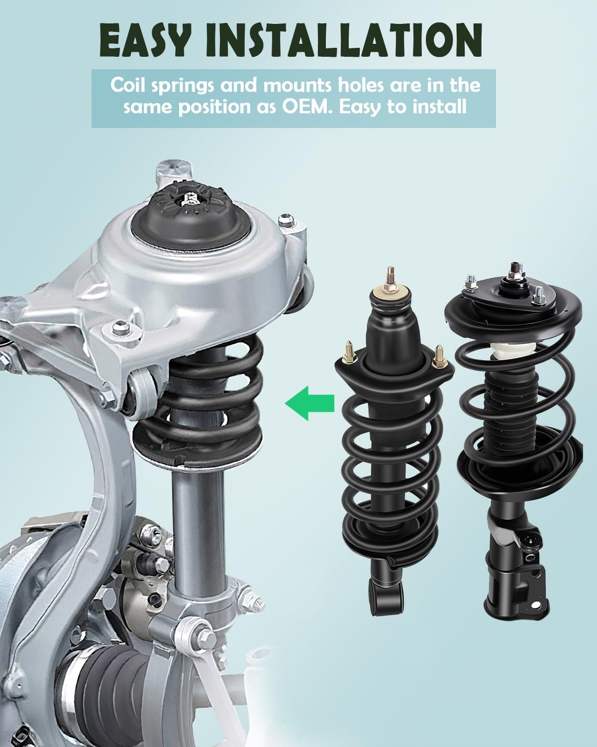 SCITOO Front and Rear Shock Absorber Assembly Fit for 2002-2006 for Honda CR-V, Complete Shock and Strut Assembly Kit Fit for 172144 172143 171380L 171380R 4PCS