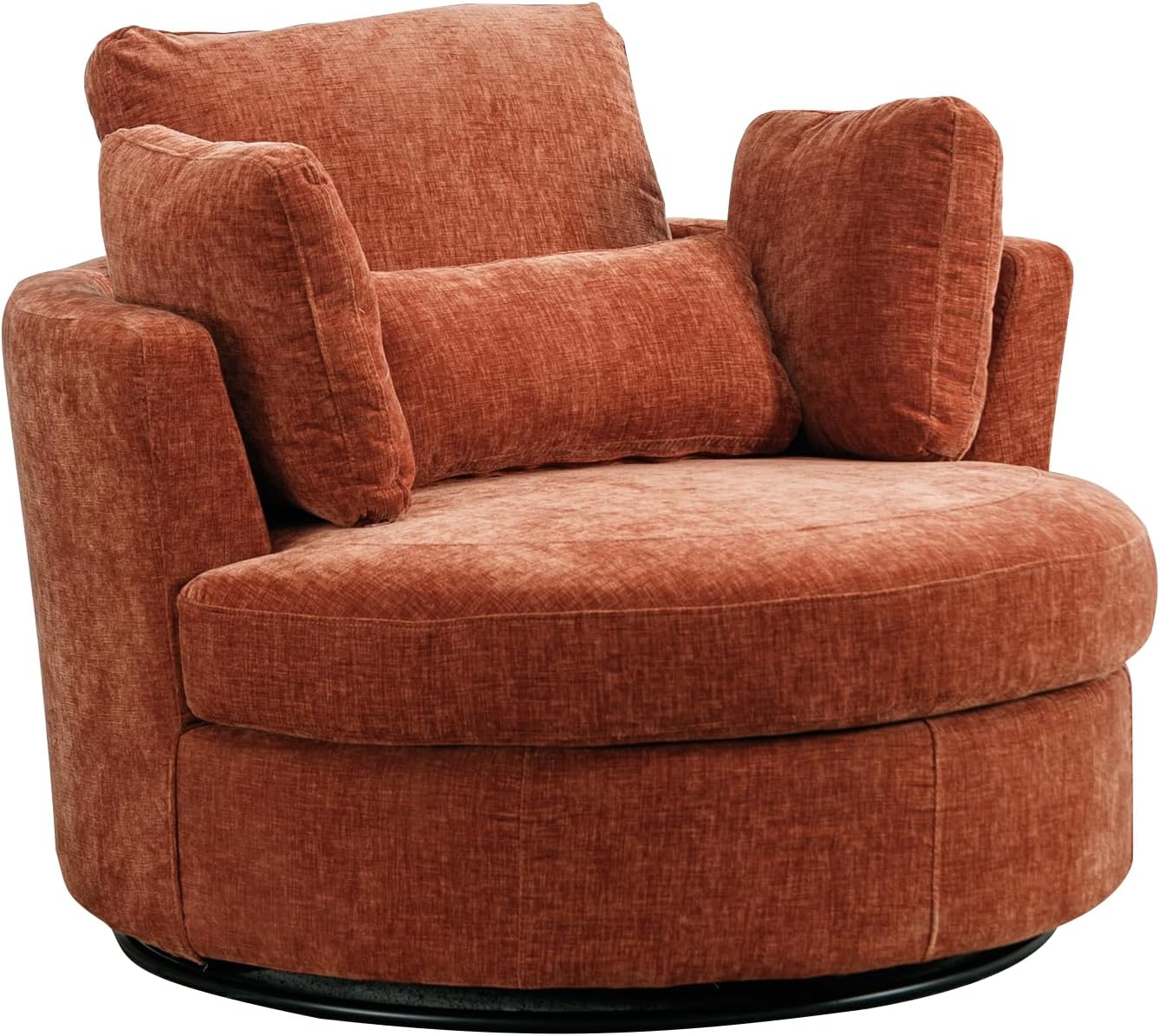 Setawix 42.2" W Swivel Barrel Accent Sofa with Pillows - 360 Degree Round Modern Oversized Arm Club Chair for Bedroom, Living Room, Lounge, Hotel