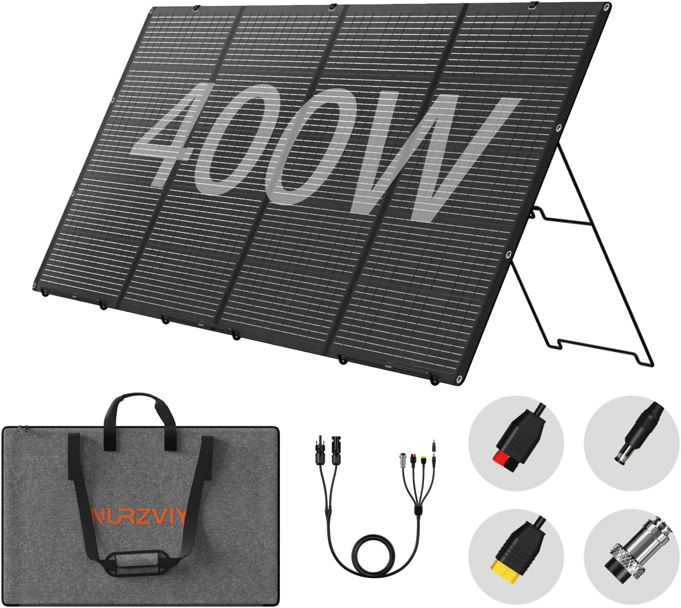 100W Portable Solar Panels, Foldable 100 Watt Solar Panel for Power Station, Folding Solar Charger with Adjustable Kickstand IP67 Waterproof & Lightweight for Camping, Outdoor, Rv