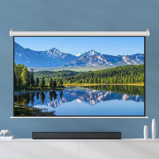 178° Wide Angle Wall-Mounted Projection Screen, 4:3/16:9 HD Retractable Automatic Lock Projection Screen, Manual Portable Projector Screen for Home Theater Conferences (100) (72inch 4:3)