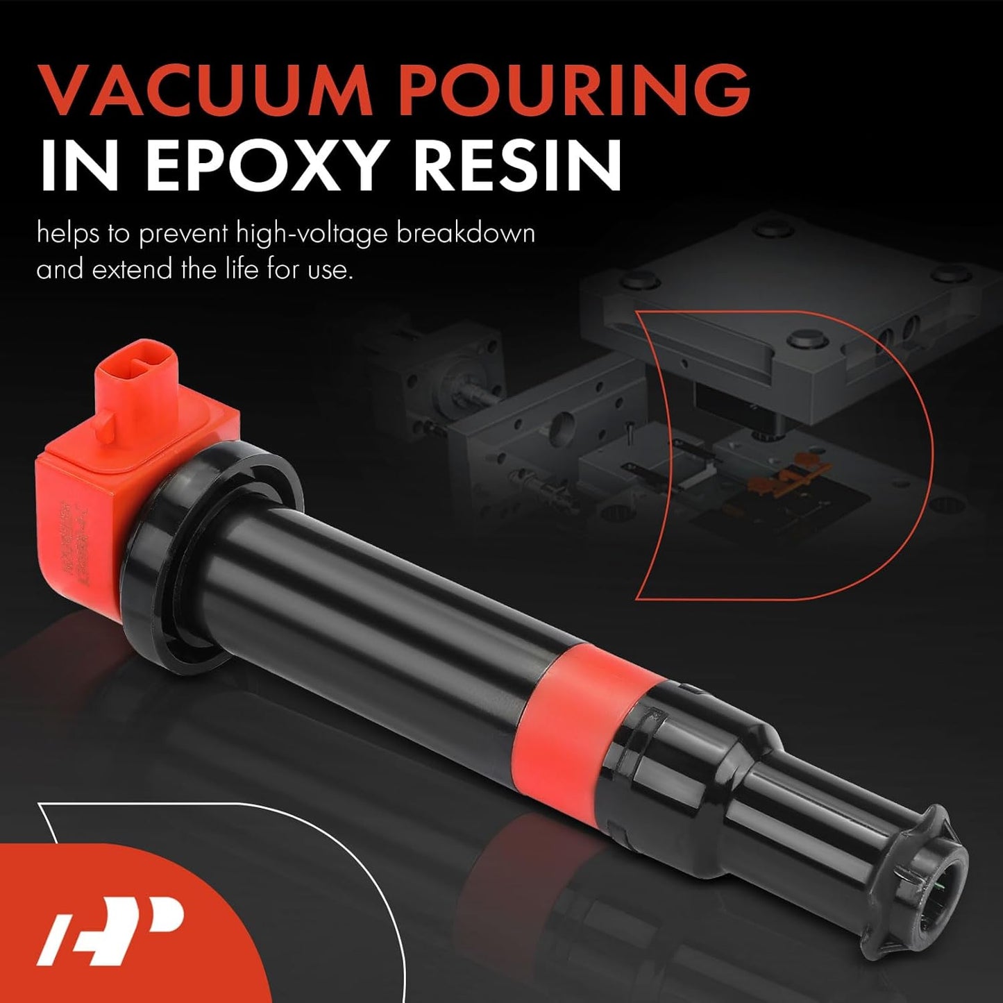 A-Premium Engine Ignition Coil Pack Compatible with Hyundai Accent 2006-2011 & Kia Rio 2006-2011, Rio5 2006-2011, 1.6L, 4-PC Set