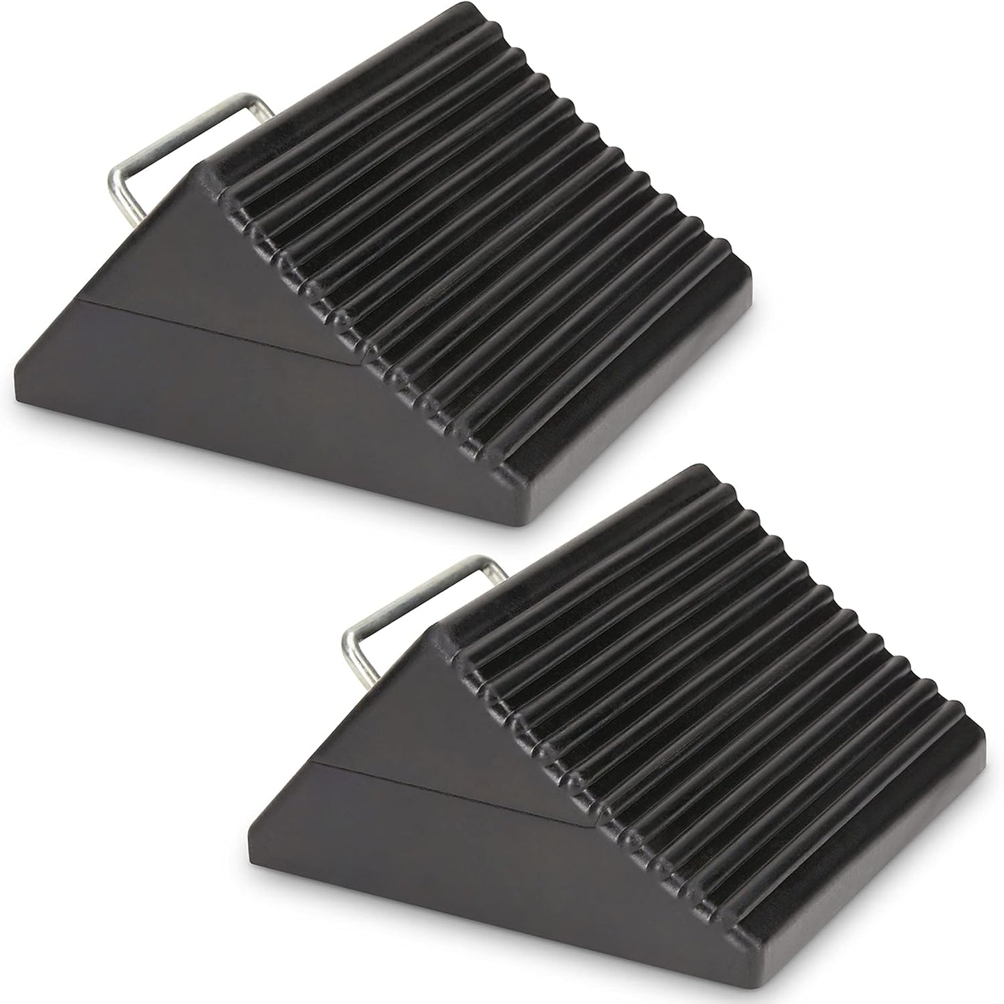 Wheel Chocks for Cars, RVs, Trucks, Trailers, and Vehicles G.V.W. up to 8T, 4 Pack - Anti Slip Bottom Tire Chock for All Weather Use - RV, Travel Trailer, Pop Up Camper Accessory