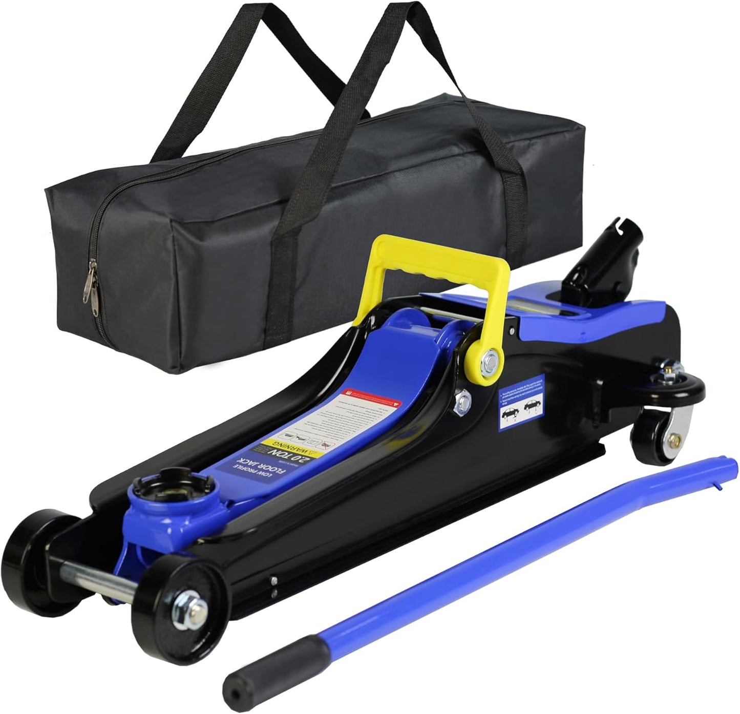 3 Ton Low Profile Floor Jack, Professional Low Profile Hydraulic Jack, Heavy Duty Steel Racing Floor Jack with Dual Piston Quick Lift Pump, 3 Ton (6,600 lb) Capacity, Lift Range 3.3"-18.5"