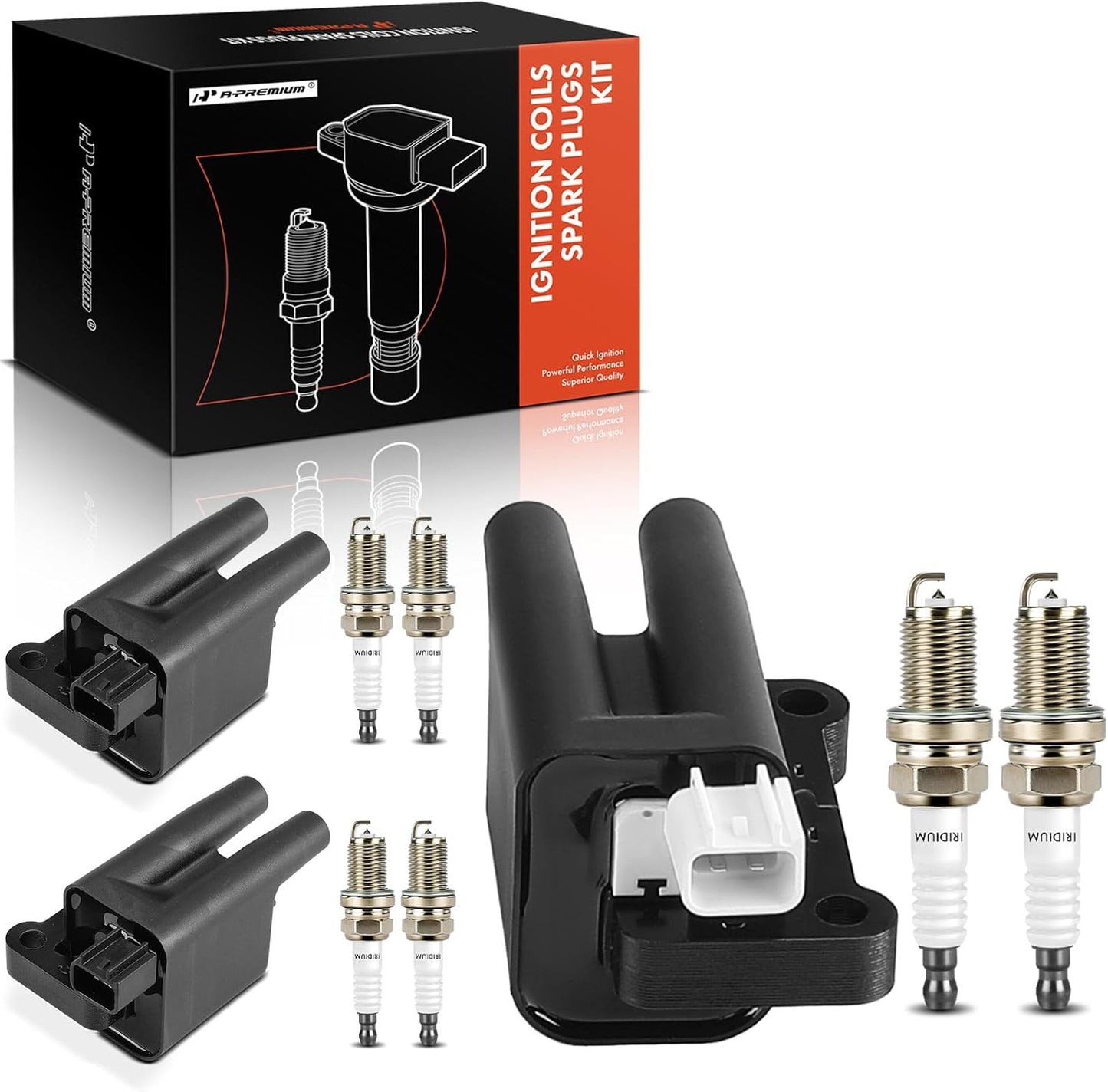 A-Premium +3x Ignition Coil Pack and 6x Iridium Spark Plugs Compatible with Mitsubishi Montero 1997-2002, Montero Sport 1999-2004, 3.0L 3.5L