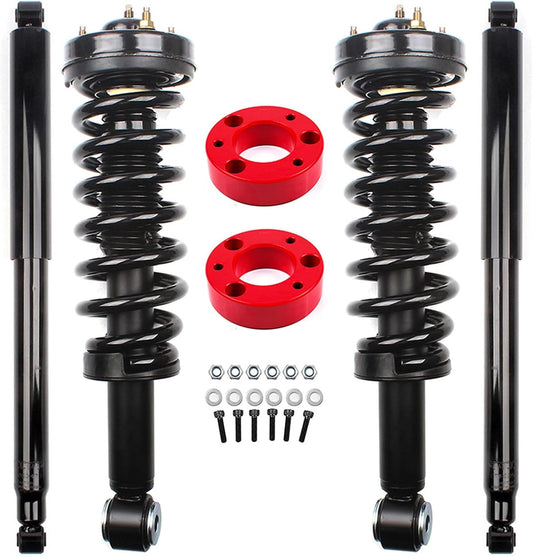 SCITOO 2.5 inch Front,Front Strut Spring Assembly,Rear Struts Shock Absorbers Lift Leveling Kit for Ford for F-150 2009-2012 Coil Spring Spacer