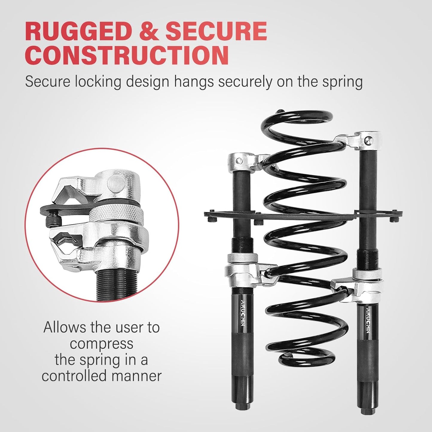 Coil Spring Compressor Tool,Heavy Duty Macpherson Strut Spring Compressor Set with Safety Bracket,2645 lb Capacity for Car Truck
