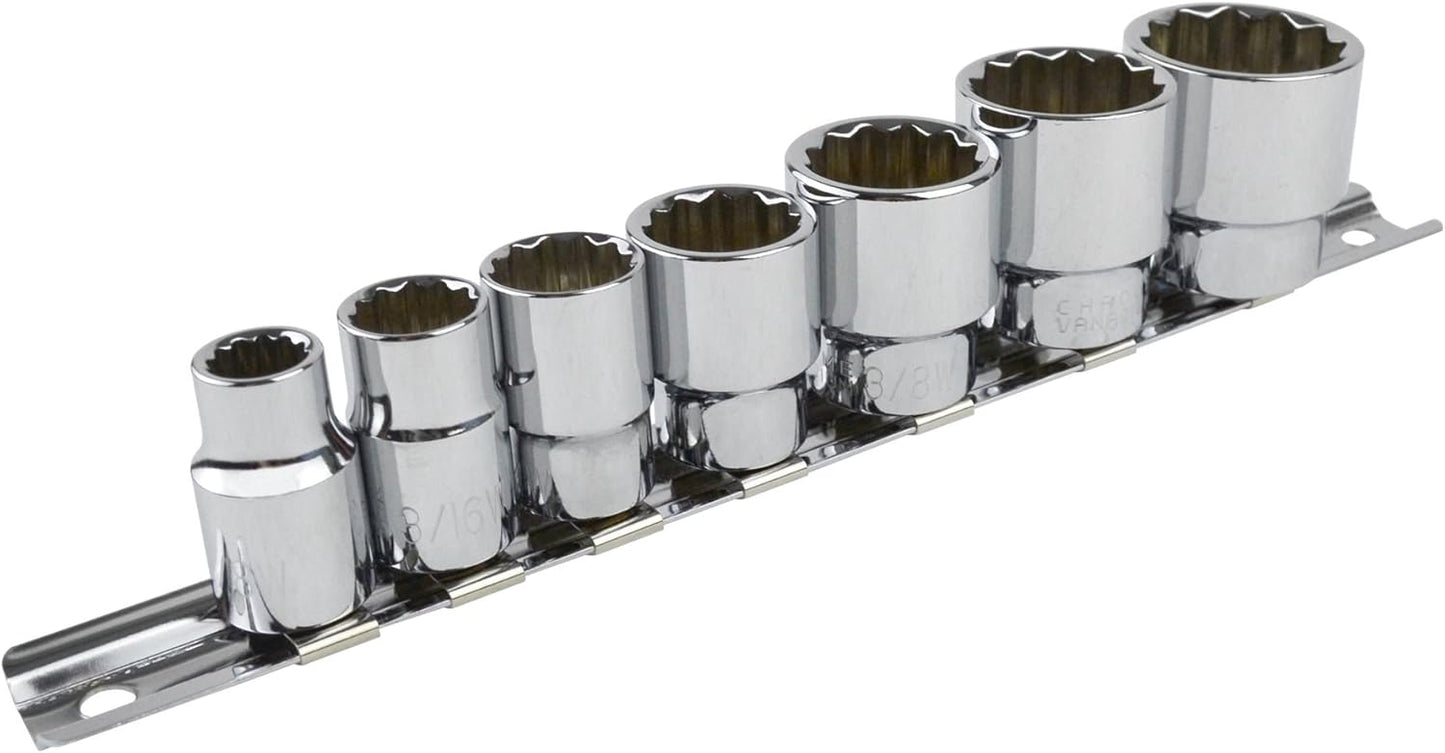 Whitworth BSF BSW 3/8" Drive Shallow And Deep Sockets 14pc 12 Sided Bi-Hex