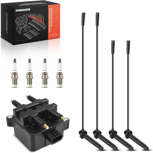 A-Premium 1 Ignition Coils with 4 Wire and 4 Iridium Spark Plugs Compatible with Subaru Outback 2004, Legacy 2004, Baja 2004-2006, 2.5L