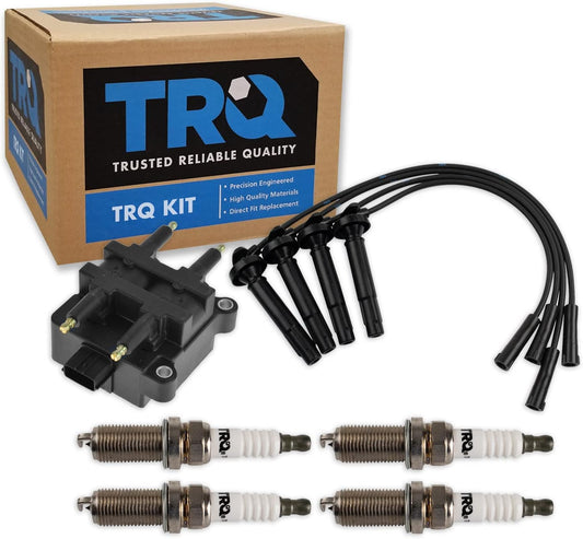 TRQ Ignition Kit Ignition Coil Spark Plugs Wire Set Compatible with 2003-2006 Subaru Baja 1999-2004 Forester Impreza Legacy 2000-2004 Outback