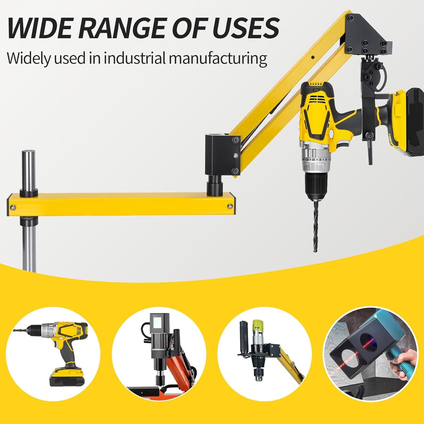 Aluminum Tapper Bracket,Drill Bracket,360 Degree Tapping Machine Flexible Arm,Screwdriver Wrench Handheld Hardware Tools(Universal Clamp 60MM/2.36in)