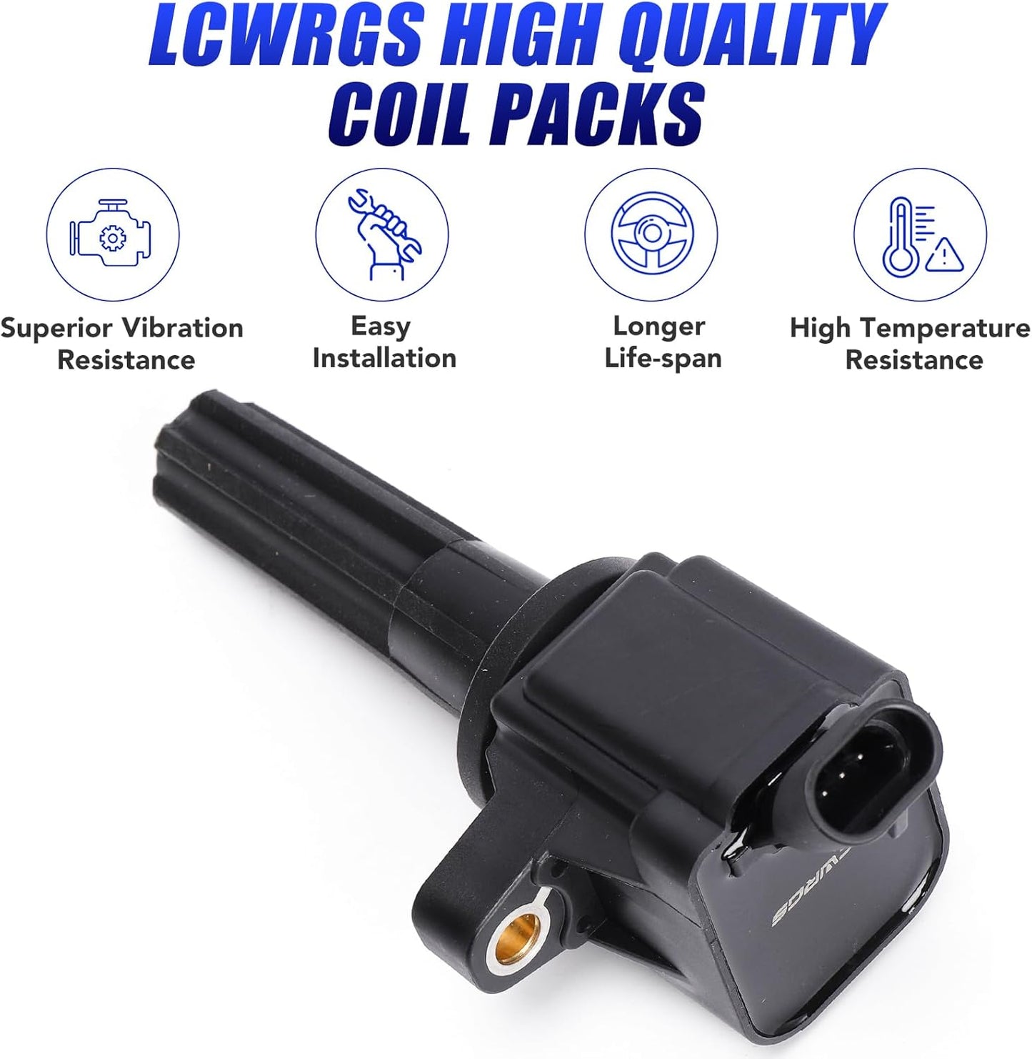 Set of 6 Ignition Coil Pack and Spark Plugs Fits for 4.2 L6 2006 2007 2008 2009 Chevy Trailblazer GMC Envoy Spark Plugs and Coils 4.2L Replaces UF497 C1558