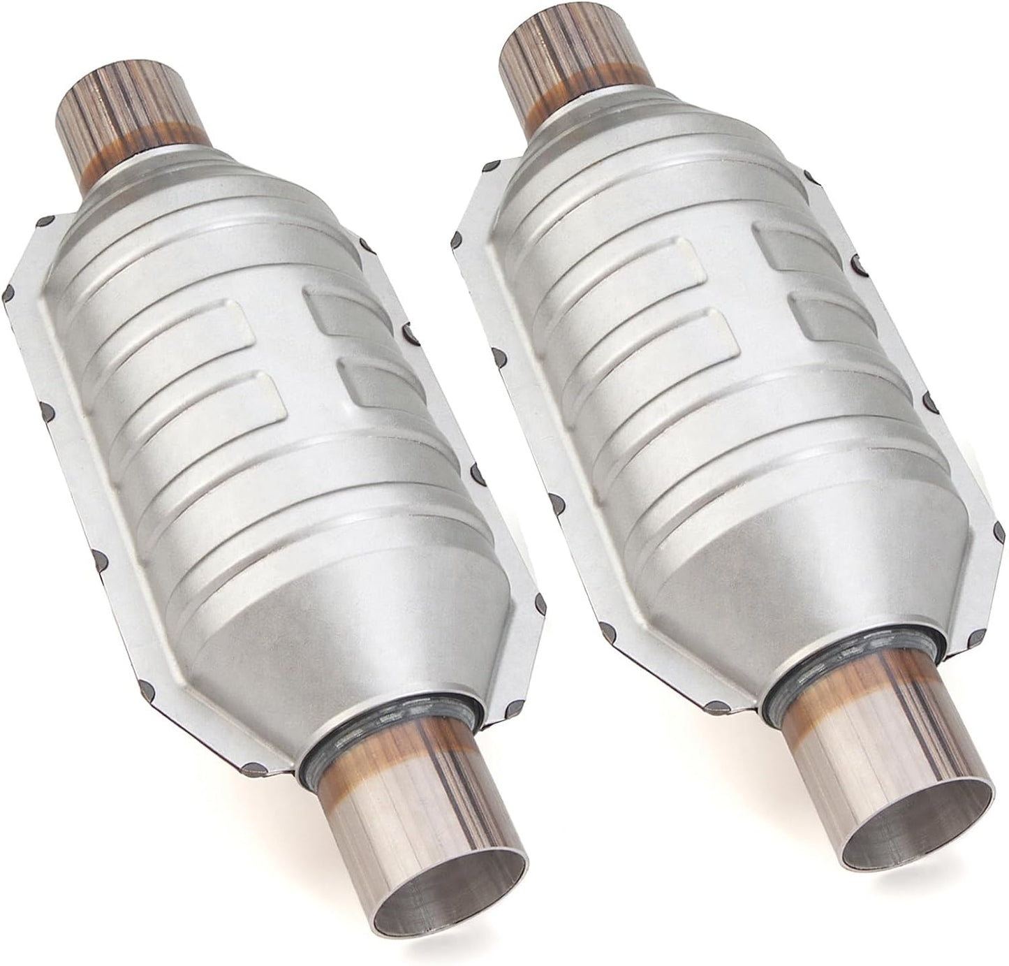 2.5 Inch Inlet/Outlet Universal High Flow Front Catalytic Converter Direct-Fit with O2 Port(EPA Compliant)