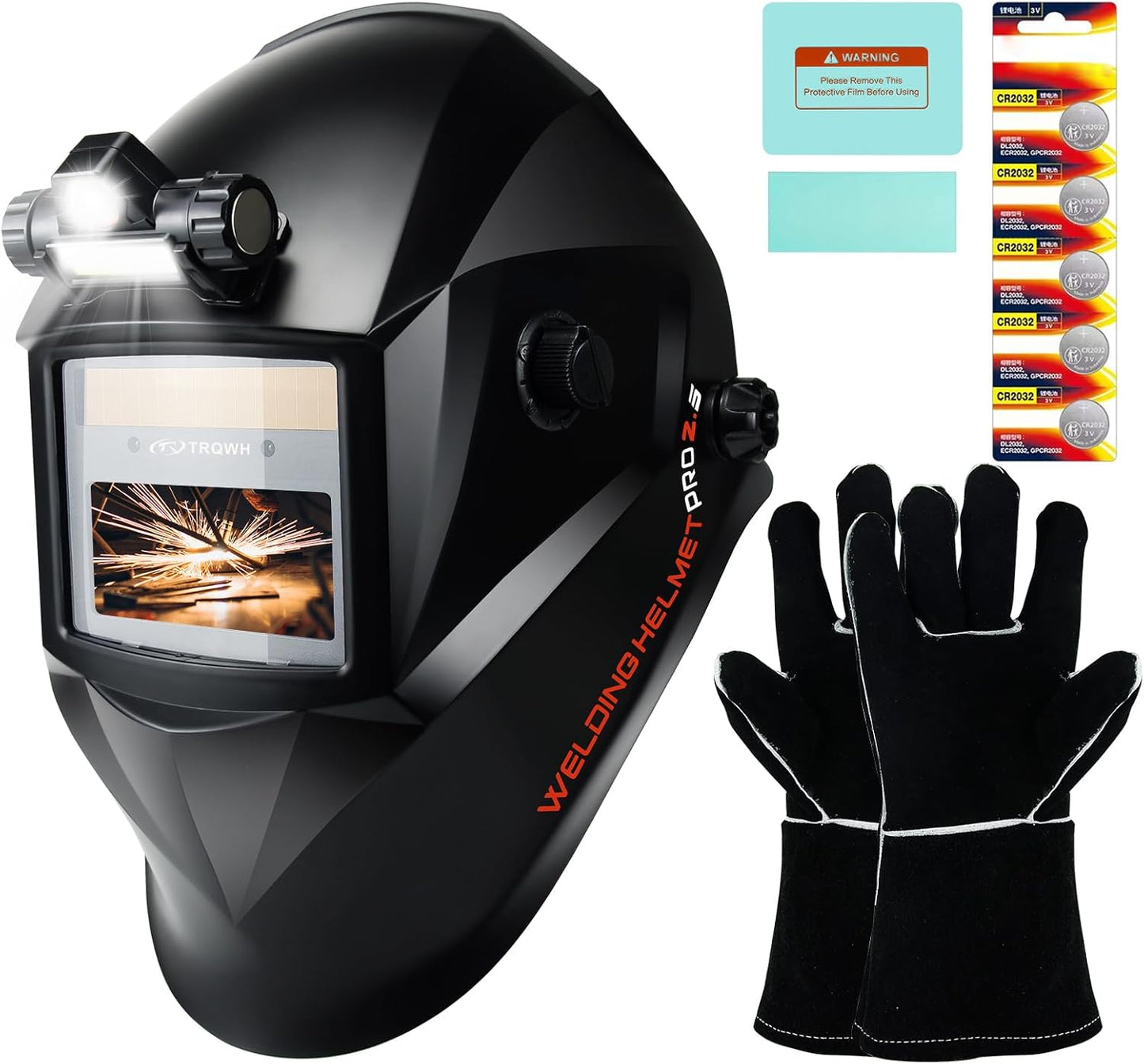 Welding Hood Auto Darkening Welding Helmet with Light True Color 1/1/1/2 Top Optical Clarity Wide Shade 9-13 Welding Mask with Grinding Weld Helmet (KTS-HD94)