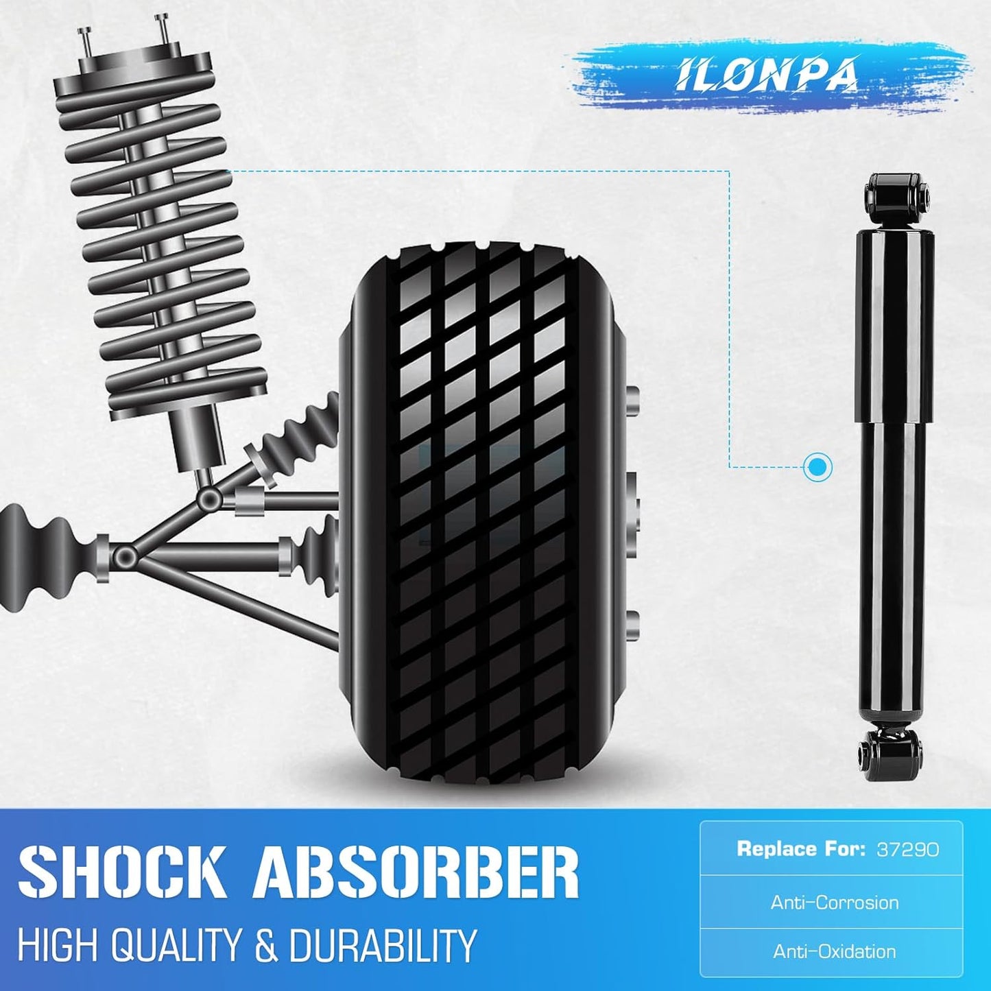 37290 349073 Rear Struts Shocks Absorber for 2008-2016 Chrysler Town &amp; Country \/ 2008-2020 Dodge Grand Caravan \/ 2009-2014 Routan \/ 2012-2015 Ram C\/V - [Exc. Self Leveling\/Heavy Duty Suspension]