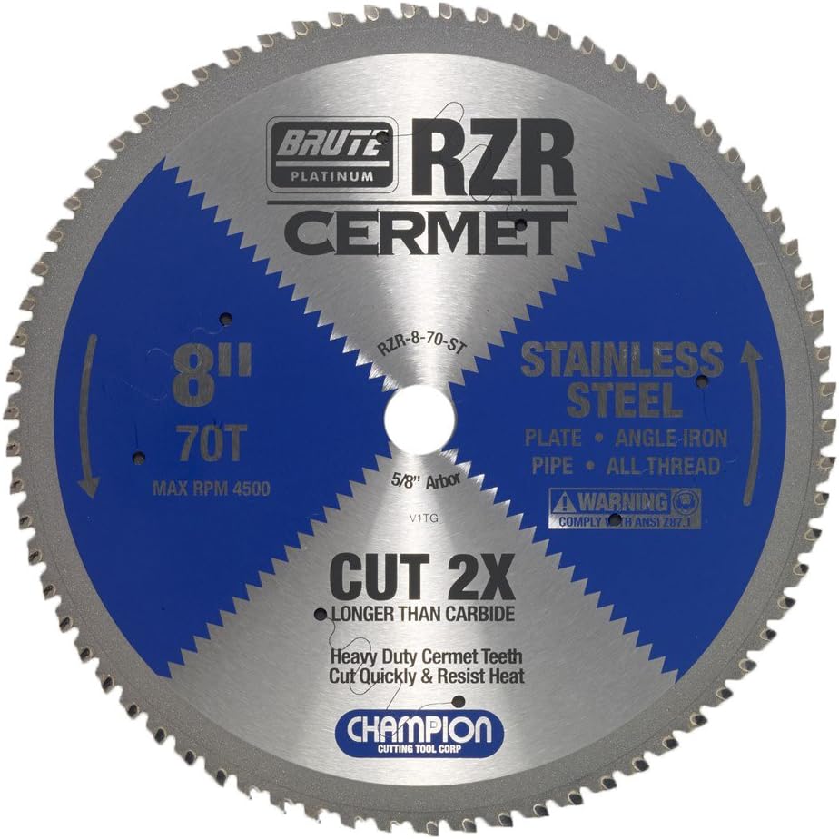Champion Cutting Tool Corp Circular Saw Blade 114", 110T (RZR-14-110-ST)-Cut Stainless