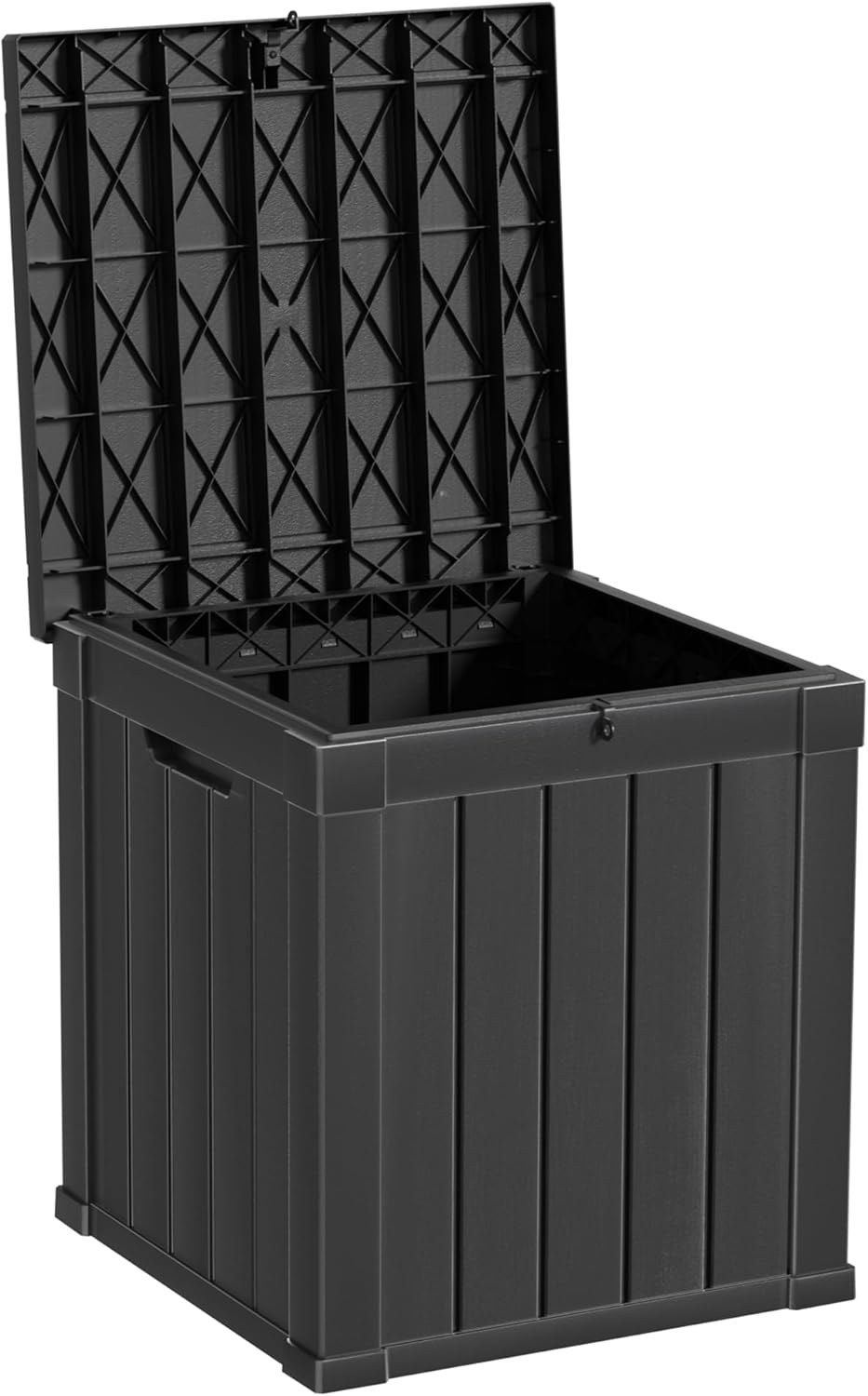 200 Gallon Outdoor Storage Box - Waterproof Patio Deck Box for Outside Deliveries, All-Weather Resin Bin with Lock for Cushions & Tools, UV-Resistant, Matte Black