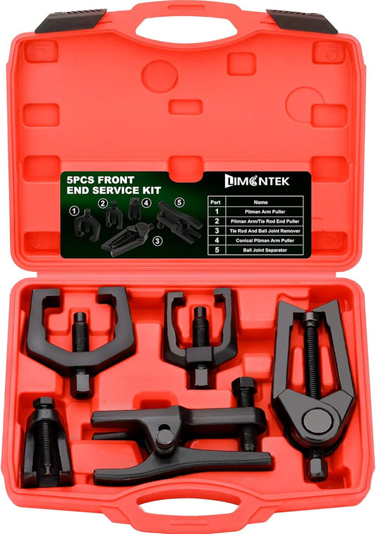 5pcs Pitman Arm Puller Ball Joint Separator, Tie Rod End Tool for Ball Joint Press Kit, Front End Service Kit, Splitter Removal Kit (Black)