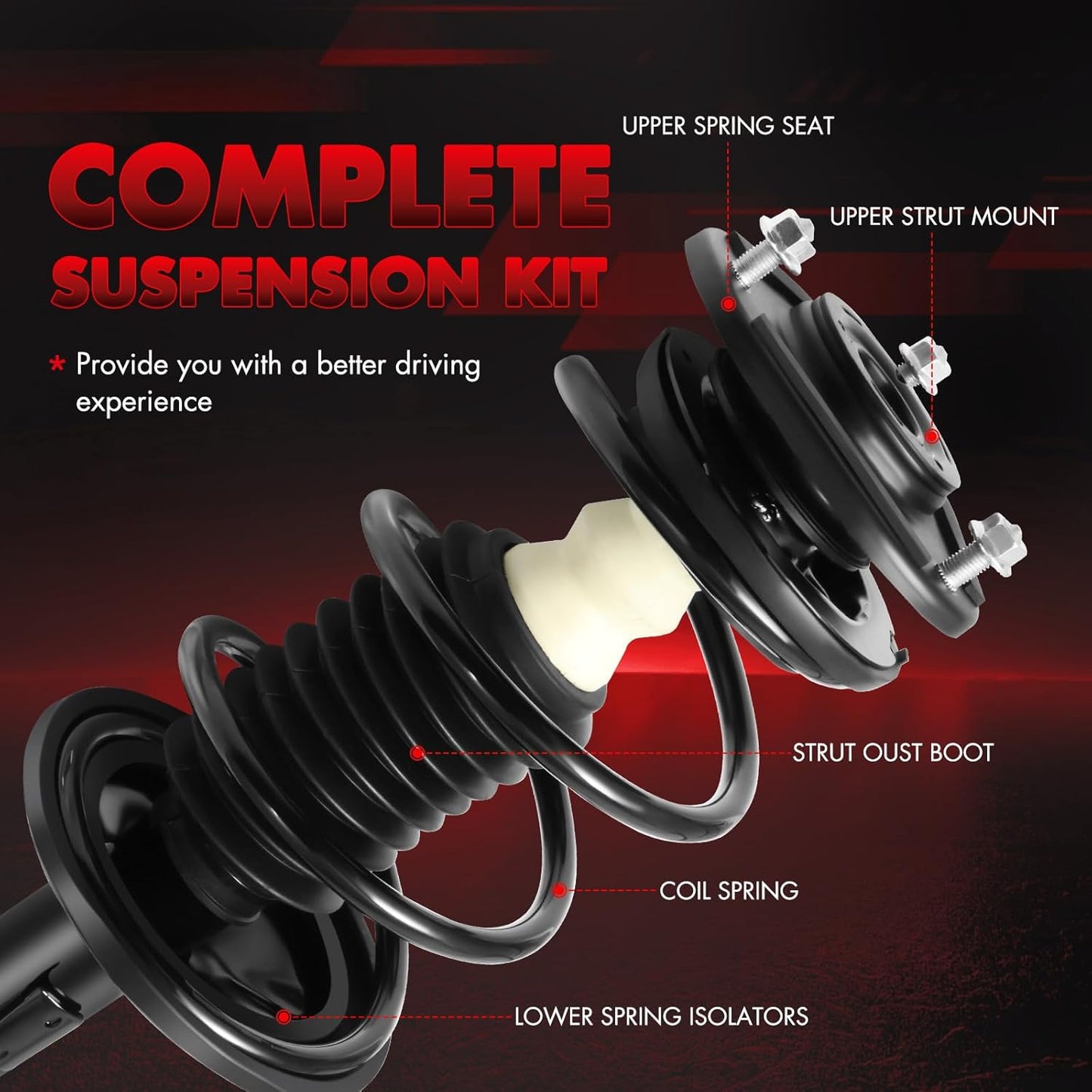 cciyu Complete Suspension Kit Fits 2006 2007 2008 2009 2010 2011 2012 for Toyota RAV4 Includes Front Strut Spring Assembly Rear shock absorber Stabilizer Bar Link