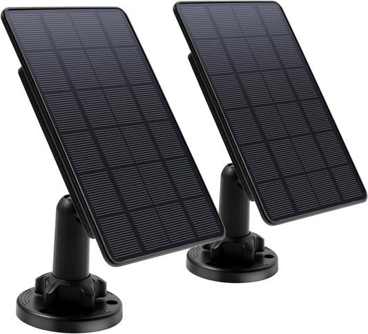 5W Trail Camera Solar Panel 12V/1A 6V/1.5A Solar Battery Charger Kit Built-in 5200mAH Rechargeable Lithium Battery Compatible with Hunting Game Camera(2 Pack)