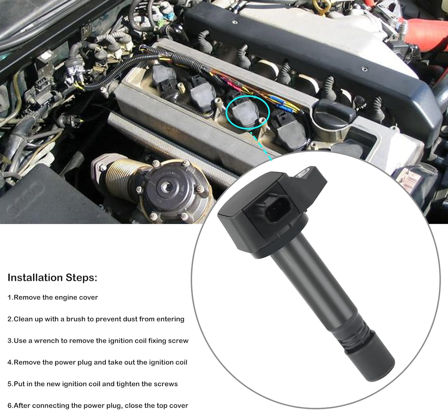 Set of 4 Ignition Coil Packs Fits for 1.8L L4 2006 2007 2008 2009 2010 2011 Honda Civic 1.8 Coils UF582 5C1637 C1580