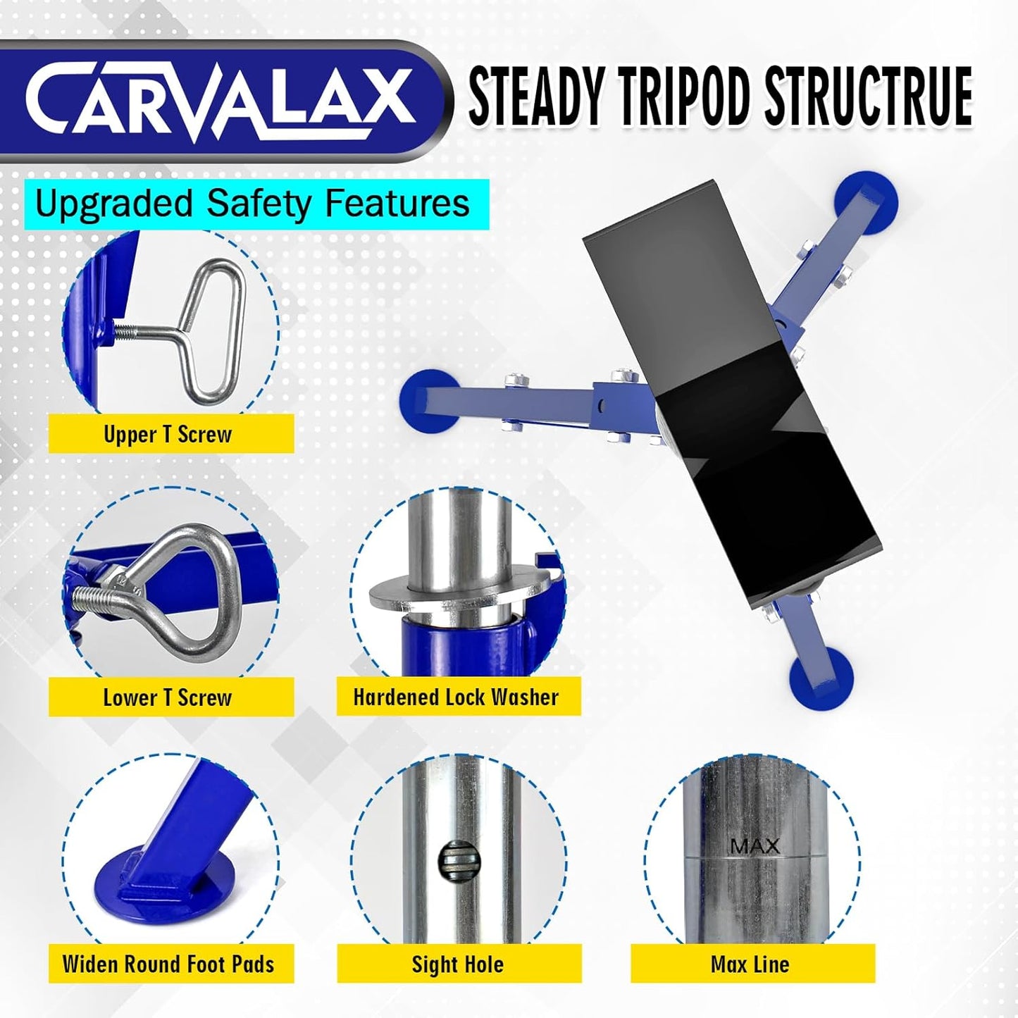 V-Head Pipe Jack Stand, 28"-52" Adjustable Height Pipe Stand Fits 1/2" - 12" Pipe Capacity w/ 2500LB Load Capacity, Steel Jack Stand with Portable Folding Legs