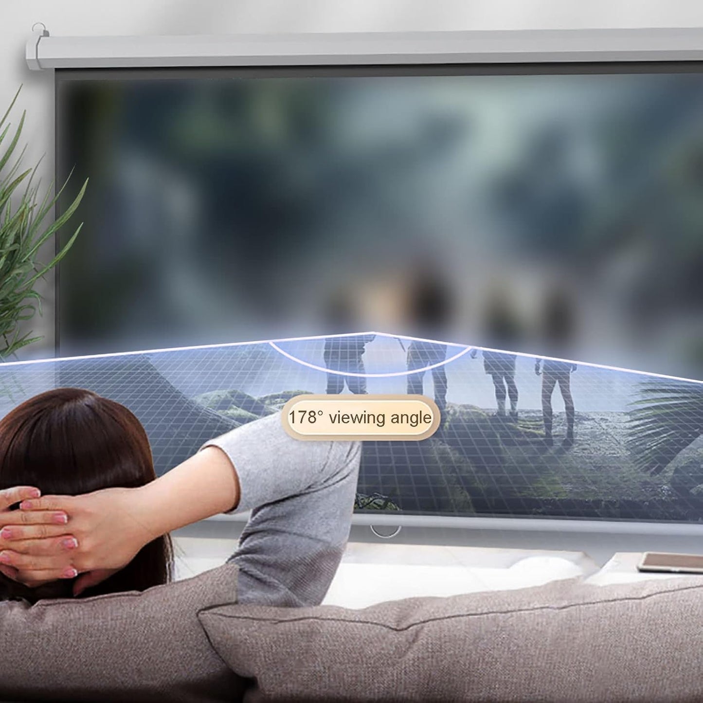 Wall-Mounted Projection Screen - 4:3/16:9 HD Portable Projection Screen Manual Pull Down Retractable Movies Screen with Auto-Lock, for Home Movie Theater, Slide/Video Showing (100) ( 72inch 4:3)