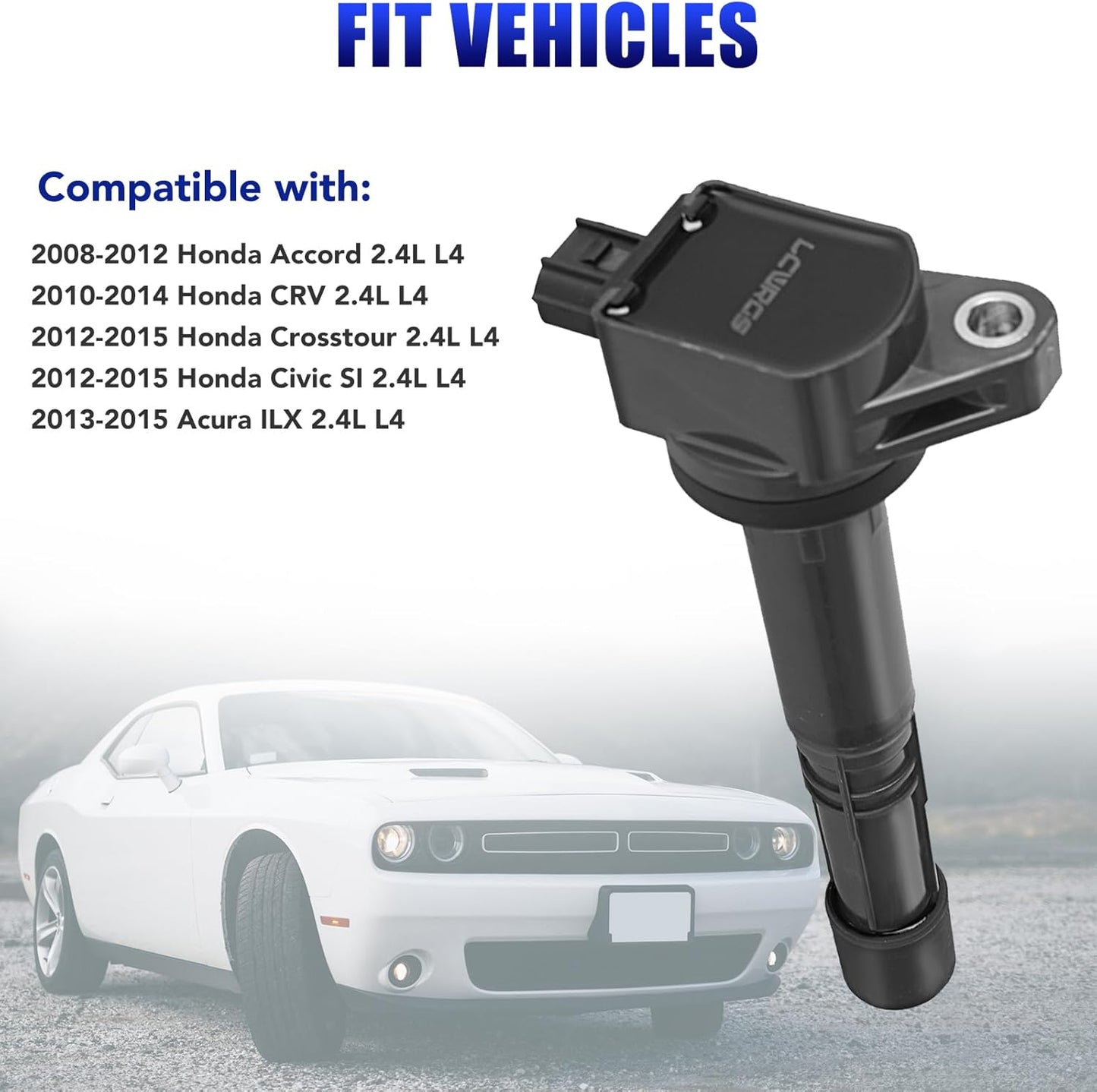 Set of 4 Ignition Coil Pack and Spark Plugs Fits for 2.4 L4 Honda Accord CRV Crosstour Civic SI Acura ILX 2008 2009 2010 2011 2012 2013 2014 Replaces UF602