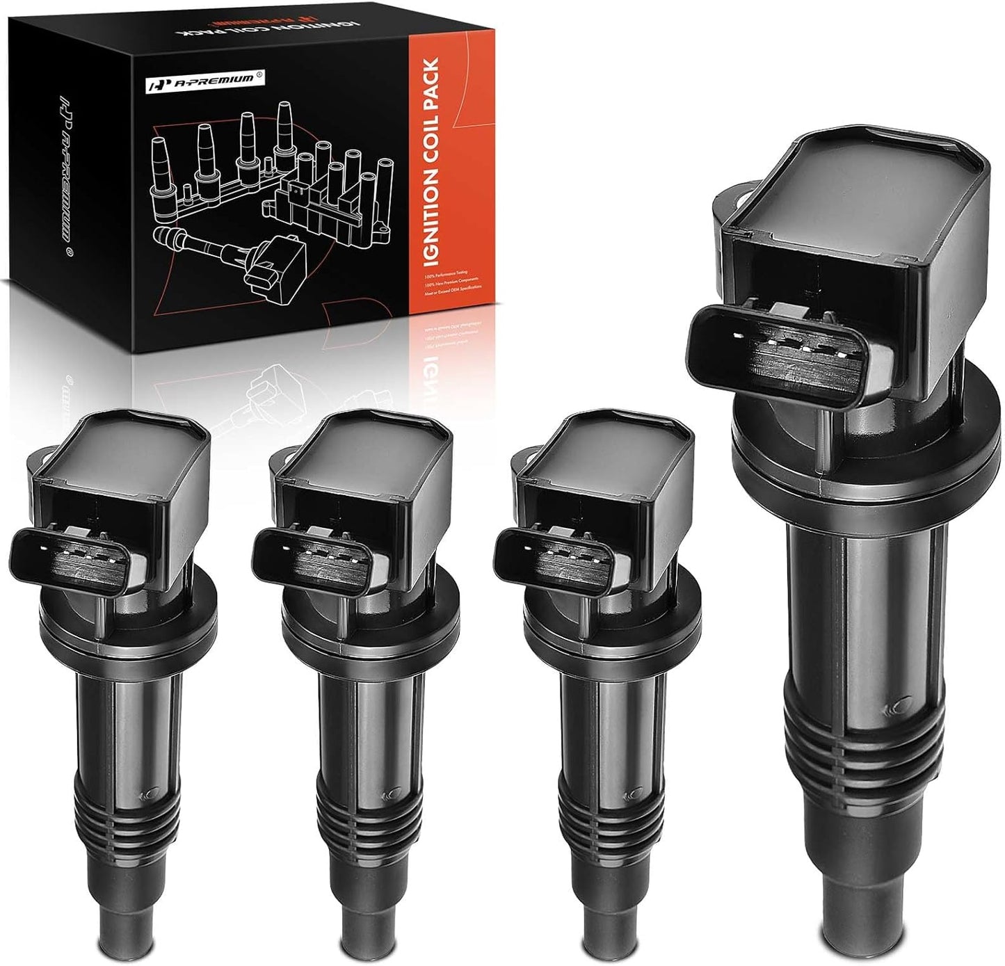 A-Premium Engine Ignition Coil Pack Set of 4 Compatible with Toyota Altezza Gita SXE10 3SGE 1998 1999 2000 2001 2002 2003 2004 2005