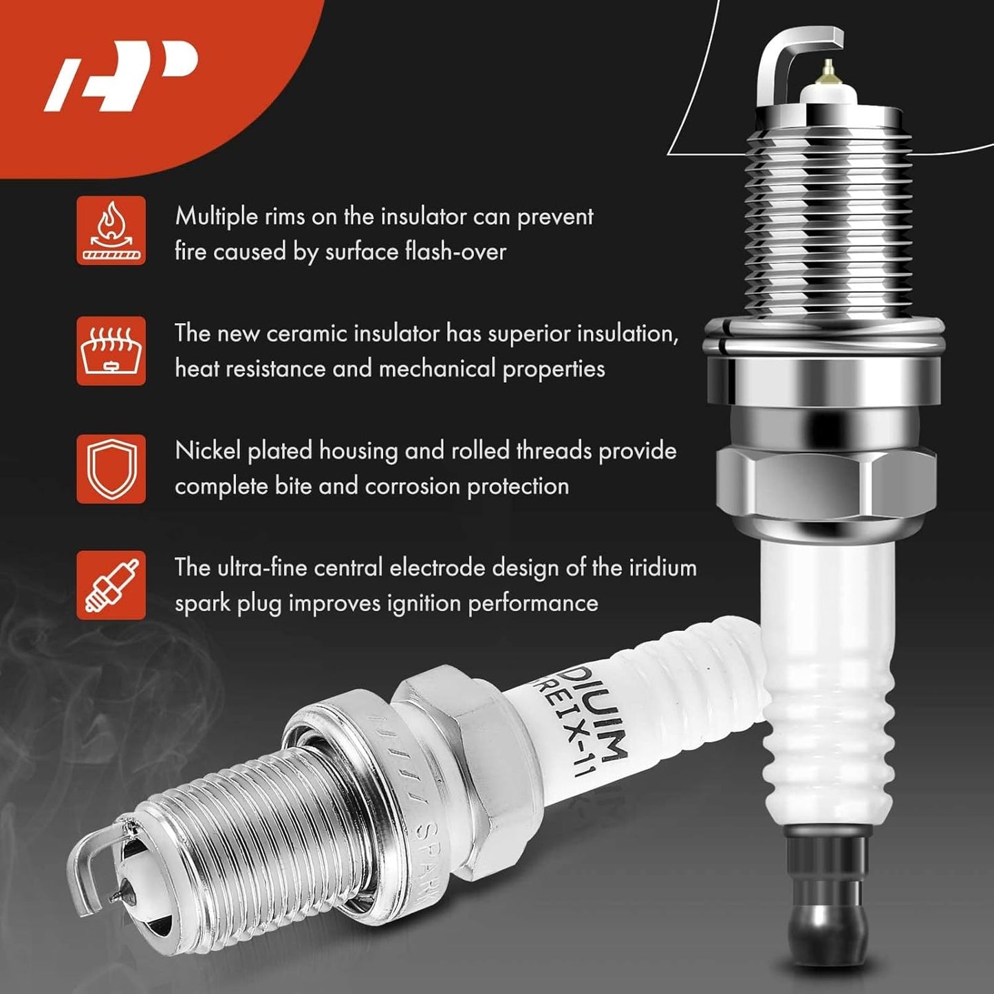 A-Premium 1x Ignition Coil Pack and 4x Iridium Spark Plugs Compatible with Hyundai Elantra 2001-2002, 2.0L