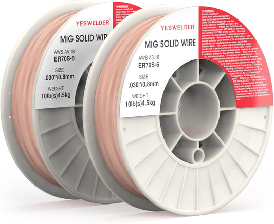 YESWELDER ER70S-6 Carbon Steel Mig Solid Wire .030-Inch10-Pound 2-Packs Welding Wire