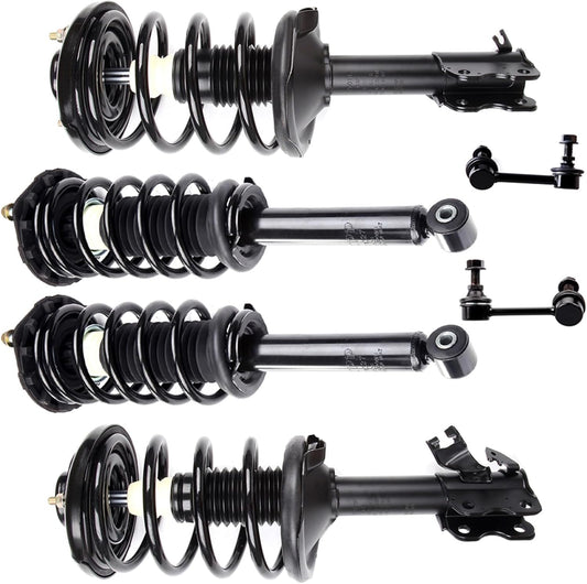 SCITOO Front Strut Spring Assembly Rear Strut Spring Assembly Sway Bar Links 6 pck,for 2000-2001 for Infiniti I30 2000-2001 for Nissan Maxima Struts 171419 171418 171327 K90432 complete struts