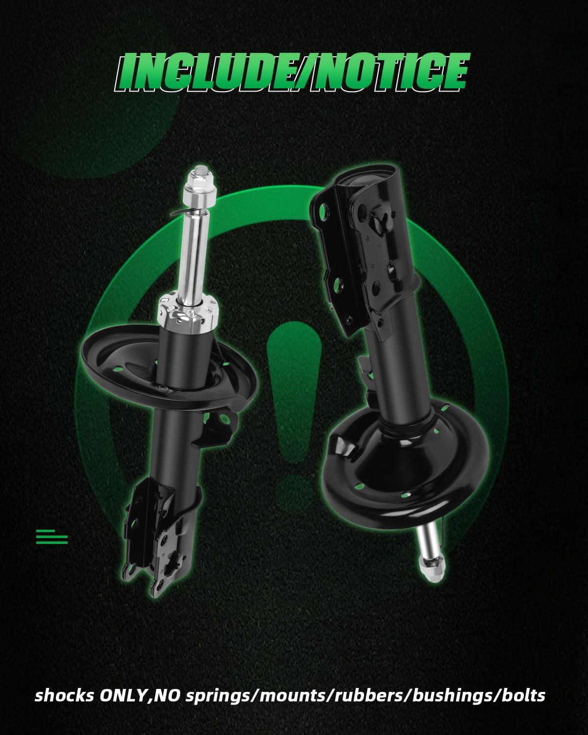 SCITOO Front Shocks Set of 2 for Malibu, Shocks and Struts Fits 2004 2005 2006 2007 2009 2010 2011 2012 for Chevy Malibu,2005 2006 2007 2008 2009 2010 for Pontiac G6,2007 2008 2009 for Saturn Aura