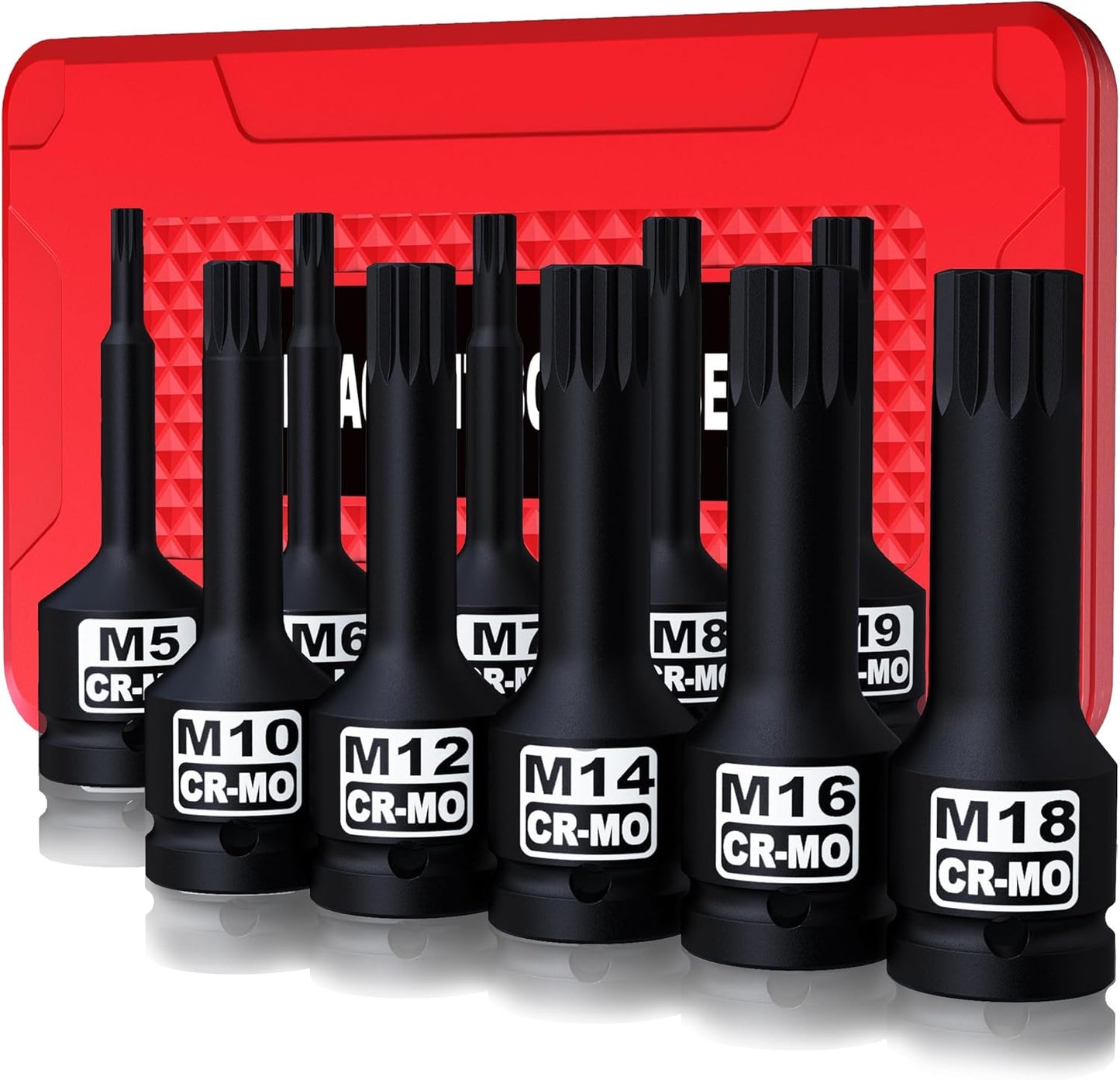 1/2" Drive Master Impact Hex Bit Socket Set, Metric & SAE, 20-Piece 1/2 Inch Drive Impact Allen Bit Socket Set, 5mm - 19mm & 1/4" - 3/4", Cr-Mo Steel, Heavy Duty Storage Case